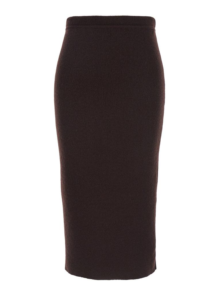 【関税＆送料込み】Tom Ford Brown Ribbed Knit Skirt With Hi Tom Ford Brown Ribbed Knit Skirt With High Waist And Pencil