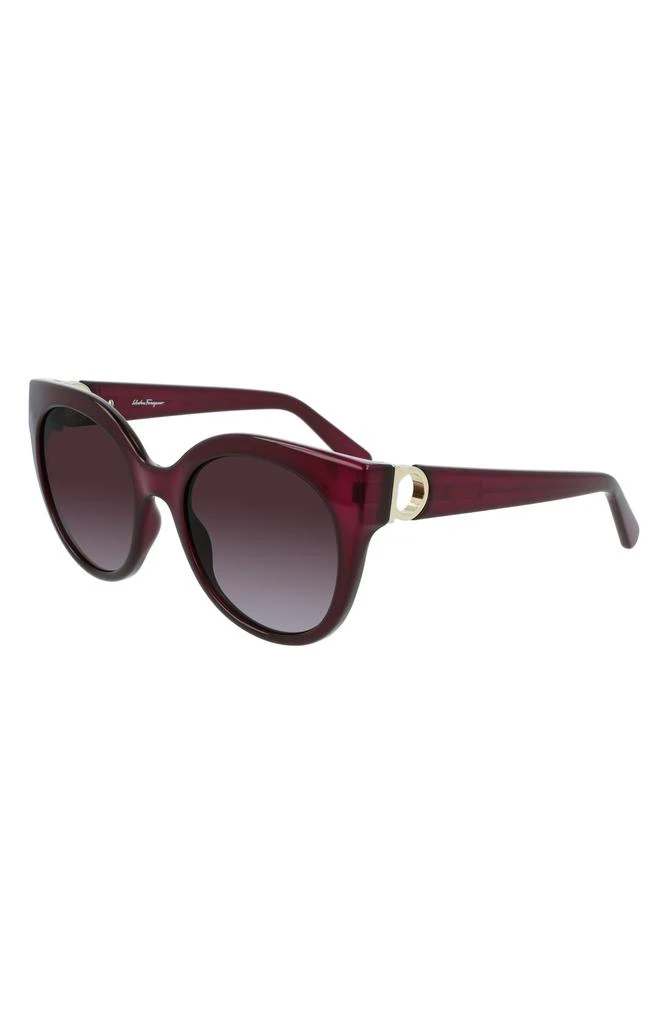 Salvatore Ferragamo Gancini 53mm Round Sunglasses 2