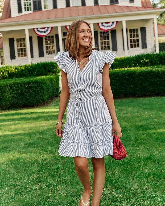 Vineyard Vines Ruffled Seersucker Dress 10