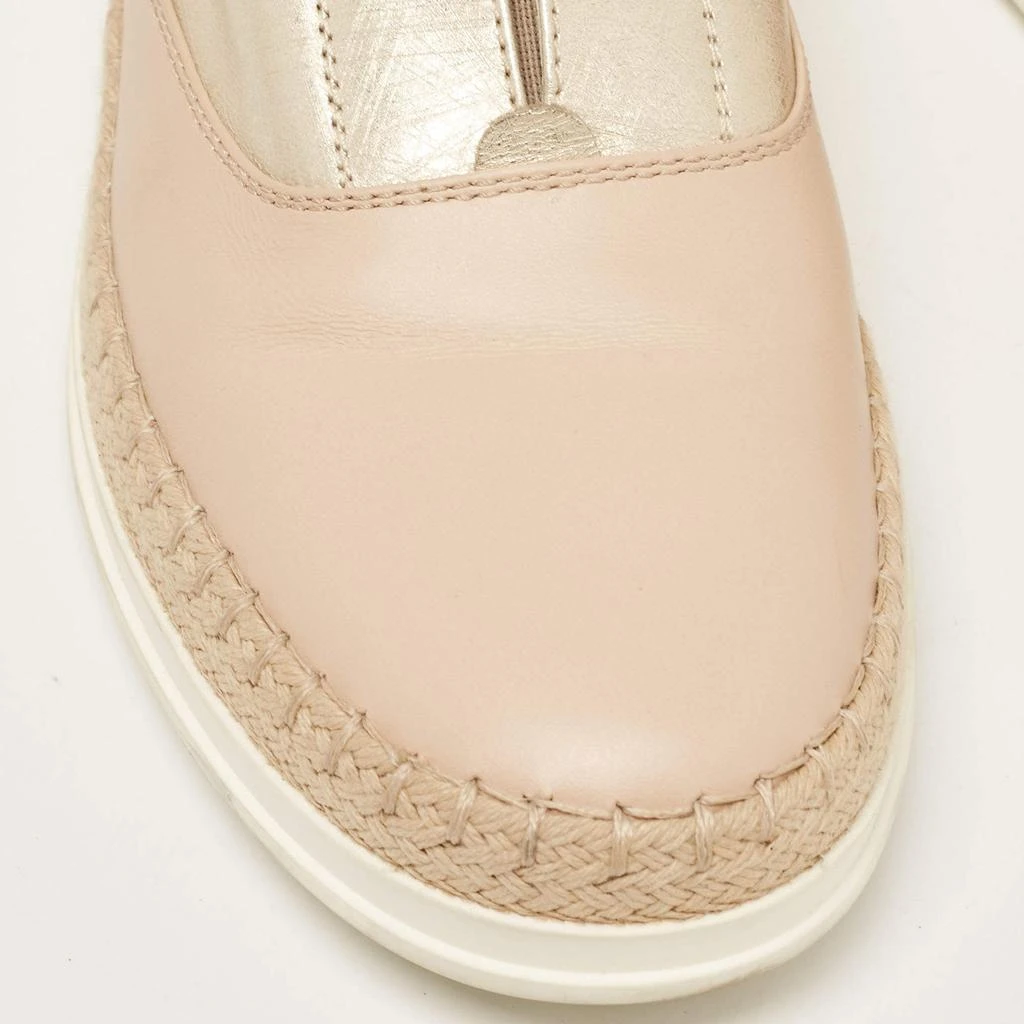 Tod's Tod's Beige/Gold Leather Espadrille Flat Size 36 7