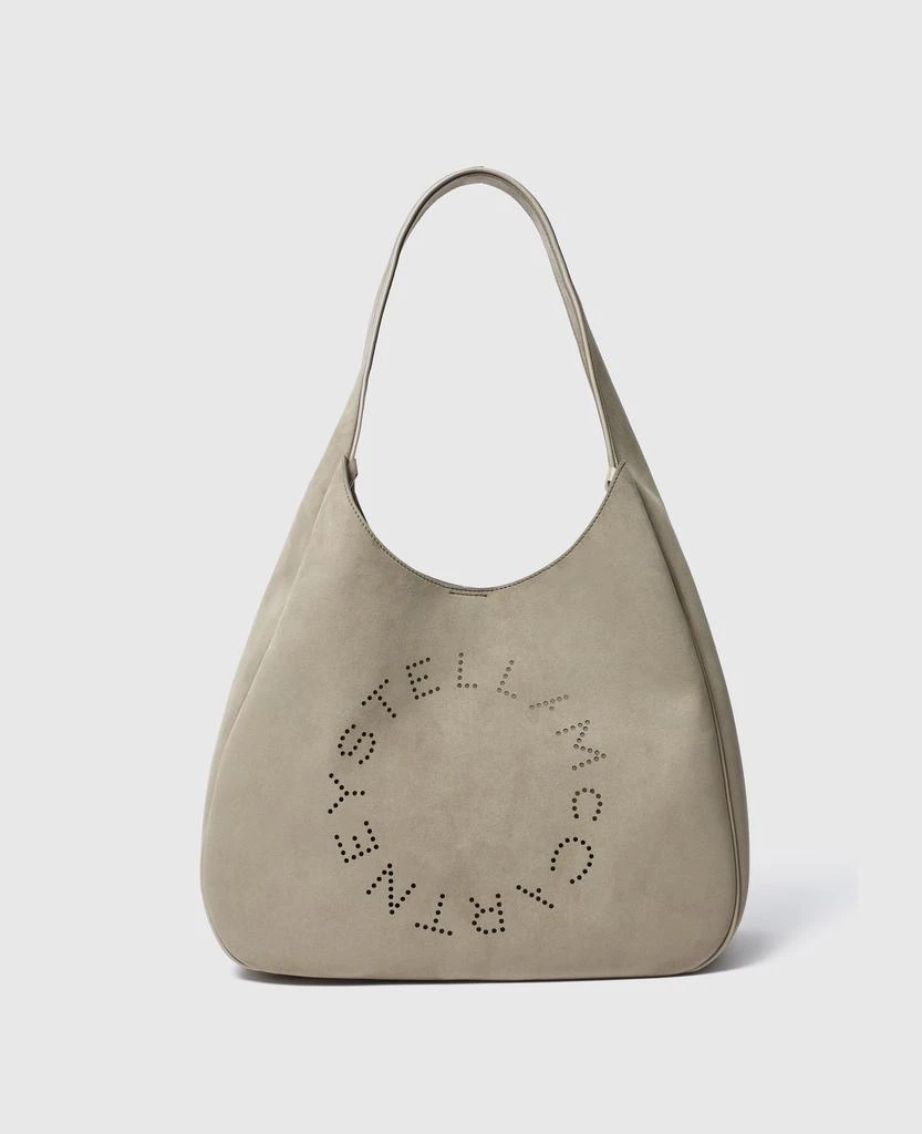 Stella McCartney Stella McCartney - Logo Slouchy Large Hobo Bag, Woman, Khaki 1