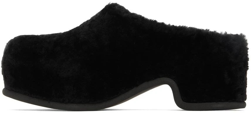 Dries Van Noten Black Shearling Clogs 3