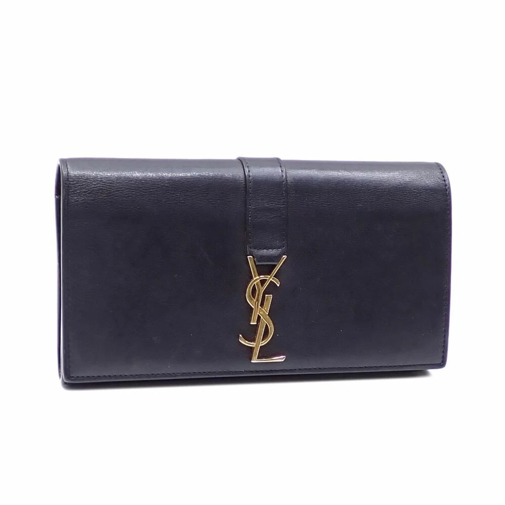 Yves Saint Laurent Leather Long Wallet (Bi-Fold) (Pre-Owned)