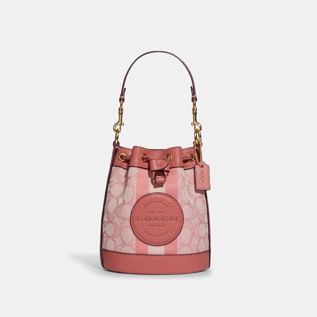 Coach Coach Outlet Mini Dempsey Bucket Bag In Signature Jacquard With Stripe And Coach Patch 8