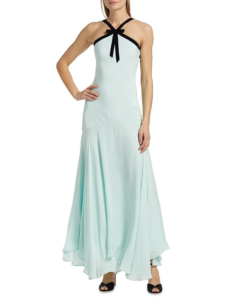 Rodarte Silk Crepe Halterneck Maxi Dress 3