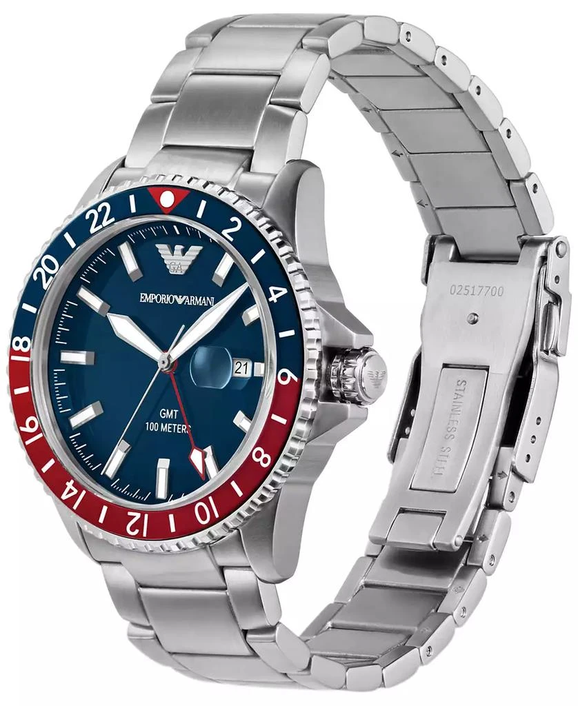 Emporio Armani Men's World Explorer GMT Dual Time Stainless Steel Bracelet Watch 42mm 4