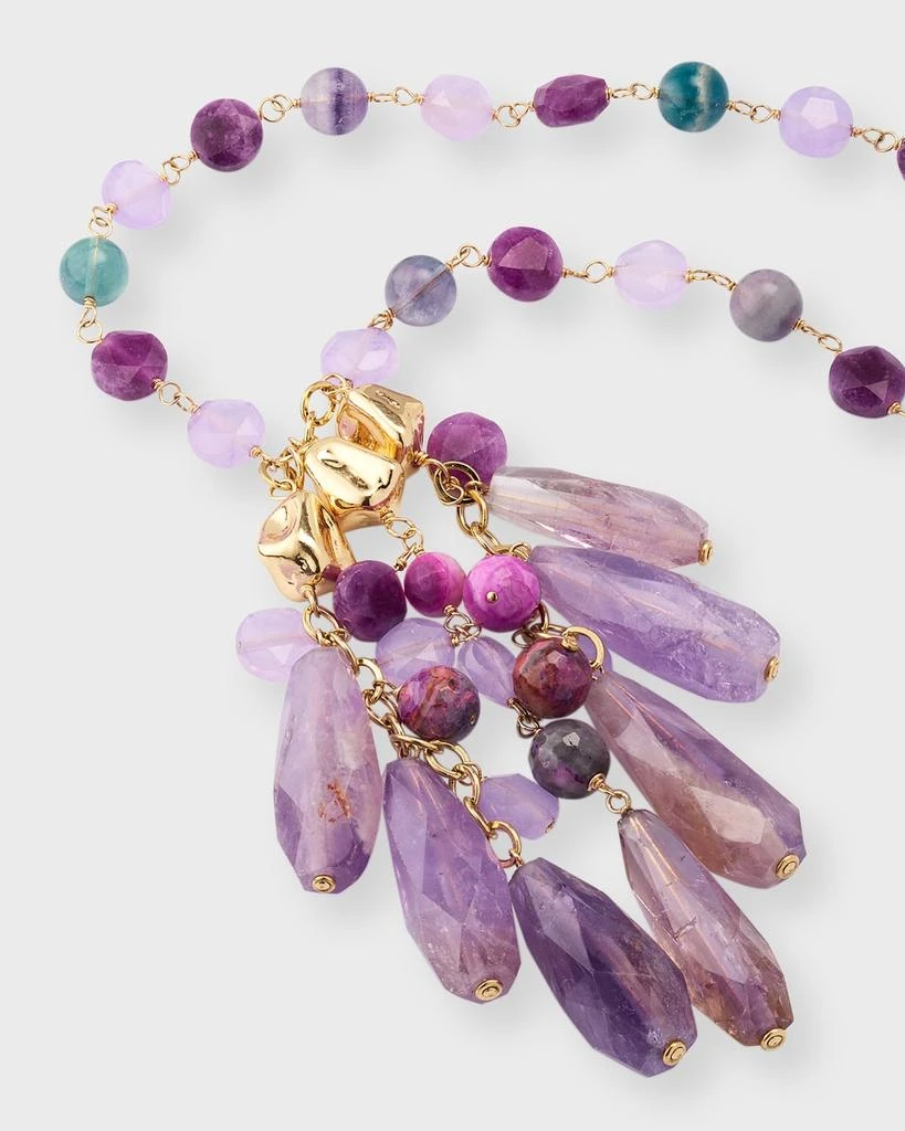 Devon Leigh Pink Amethyst Fringe Necklace 3