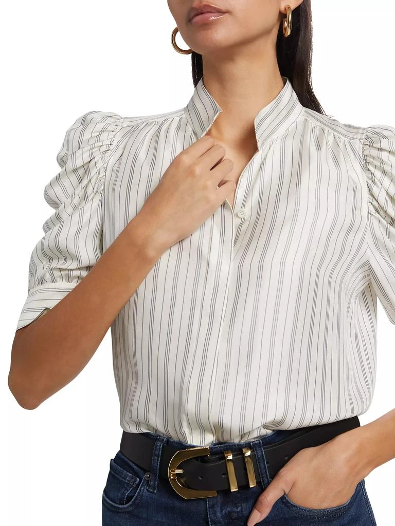 FRAME Gillian Striped Silk Blouse 6