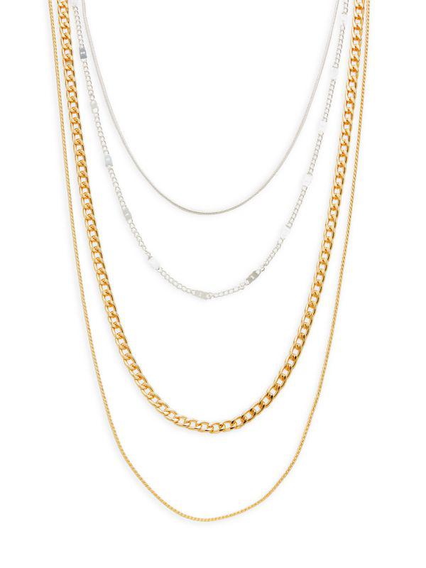 AVA & AIDEN 4-Pieces Two Tone Plated Chain Necklace Set