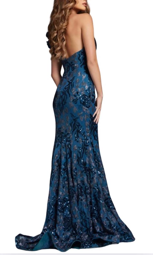 Jovani Jovani - one shoulder sequin gown