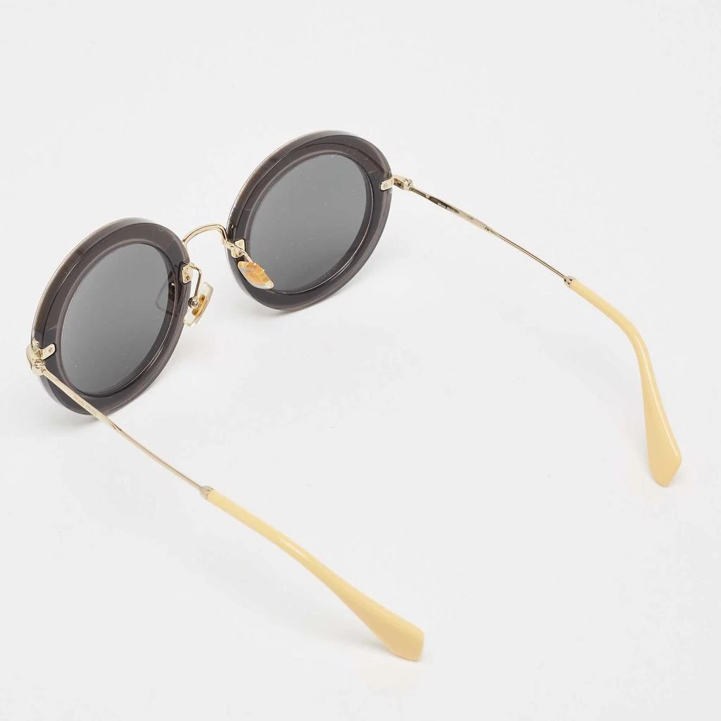 Miu Miu Miu Miu Black/Yellow Leopard Print SMU08R Round Sunglasses 3