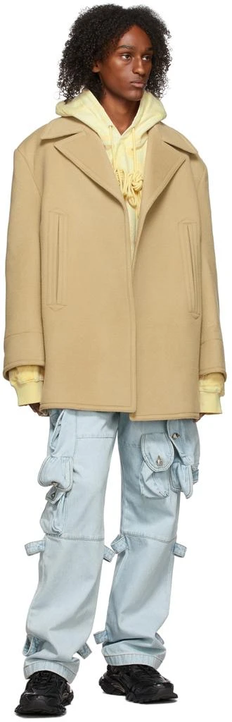 We11done Beige All Over Jacquard Hoodie 4