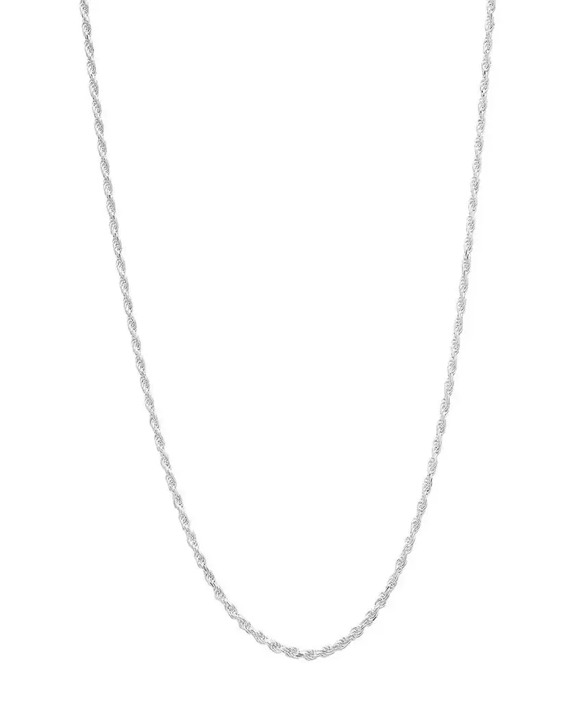 STEELTIME Unisex Sterling Silver Rope Chain Necklace