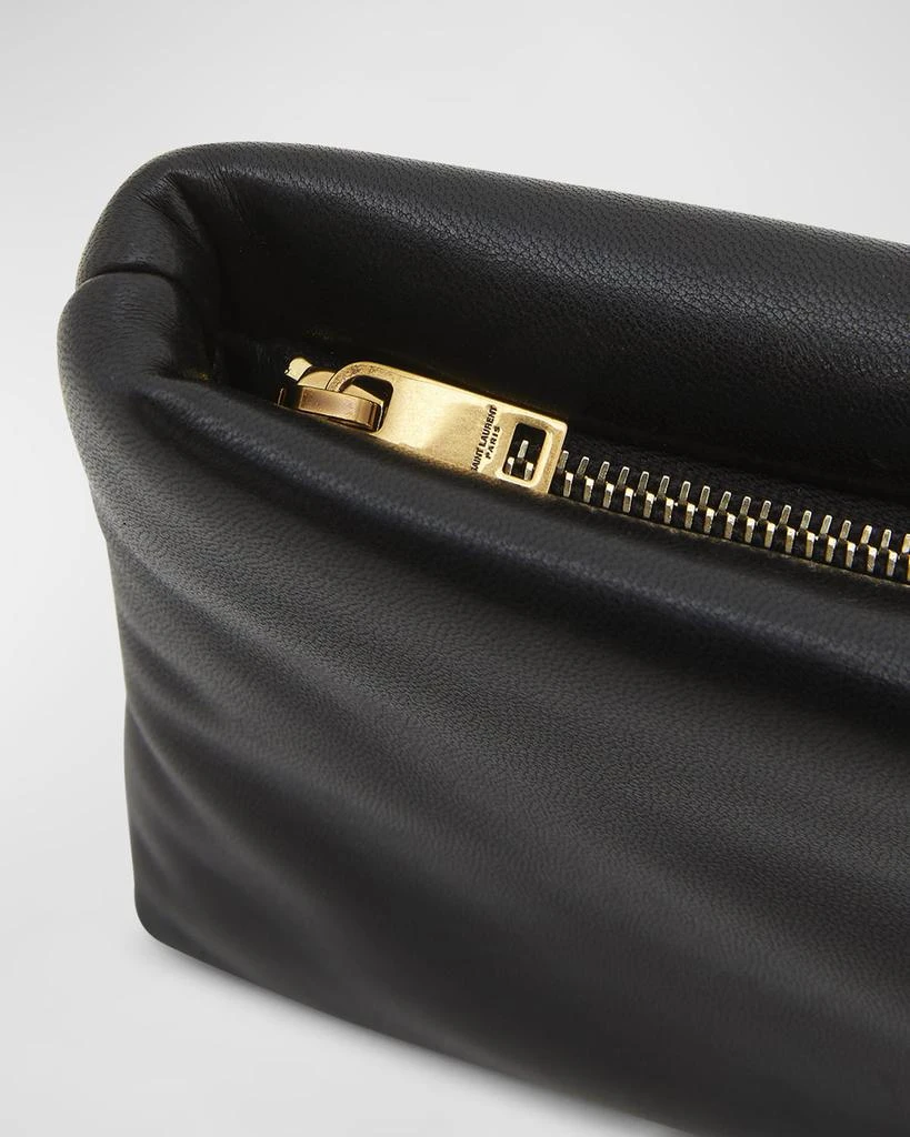 Yves Saint Laurent Calypso Ziptop YSL Clutch Bag in Smooth Padded Leather 7