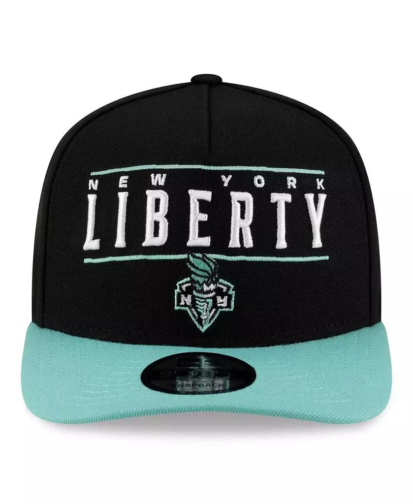 New Era Men's and Women's Black/Green New York Liberty 2025 WNBA Draft A-Frame 9FIFTY Snapback Hat 3