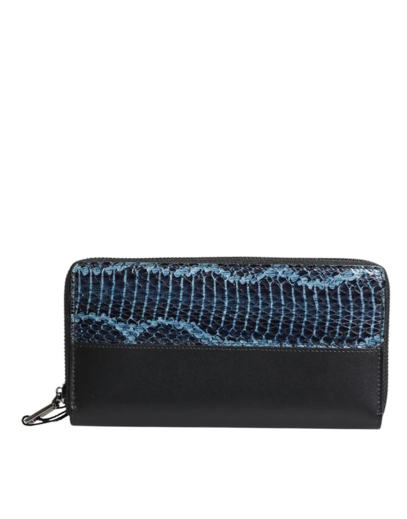 Dolce & Gabbana blue Exotic Leather Embossed Continental Men's Wallet (Pre-Owned) 3