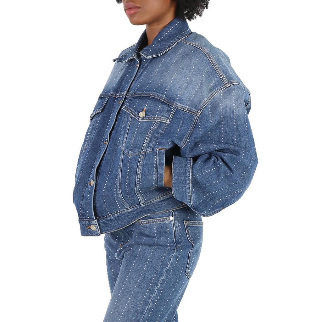 Stella McCartney Blue Oversized Bouclé Denim Jacket
