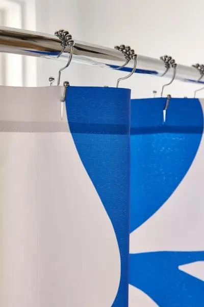 DENY Designs Little Dean For Deny Blue Foliage Shower Curtain 3