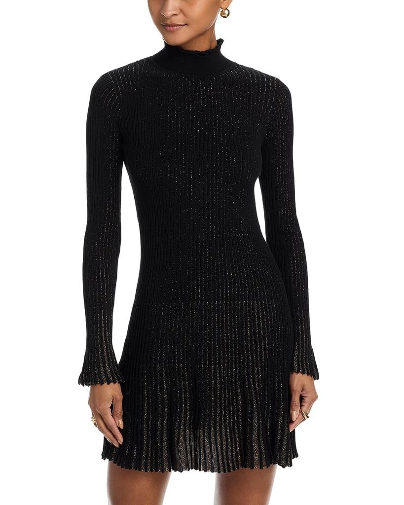 black floral foil printed mesh band collar bodycon dress Flawless Look Flocked Floral Mesh Bodycon Midi Dress