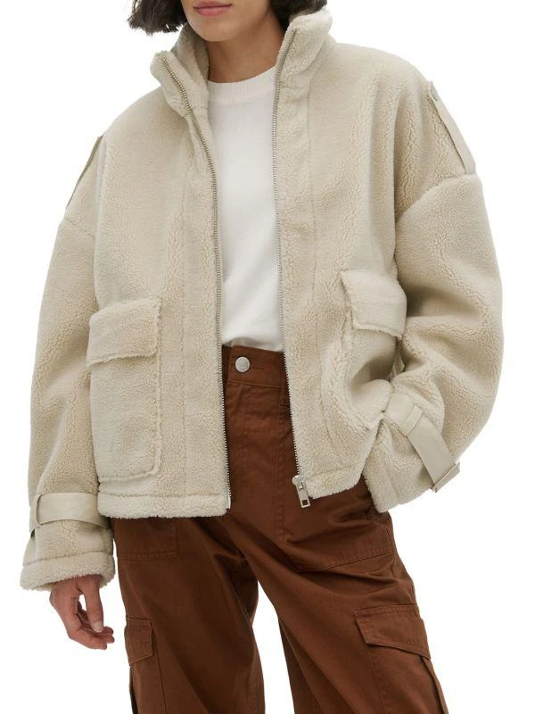 NOIZE Drop Shoulder Faux Fur Jacket 4
