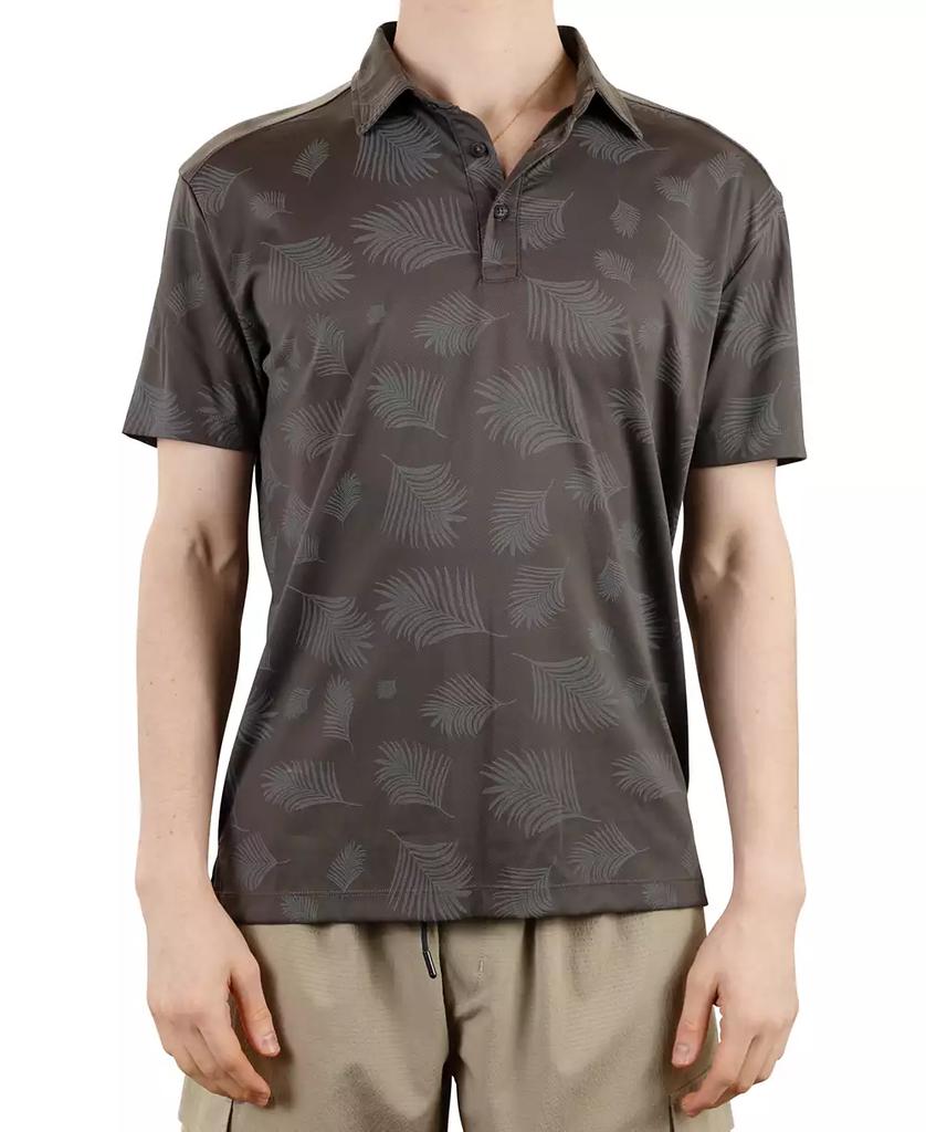 Vintage 1946 Men's Short Sleeve Two-Tone Leaf Print Polo Shirt