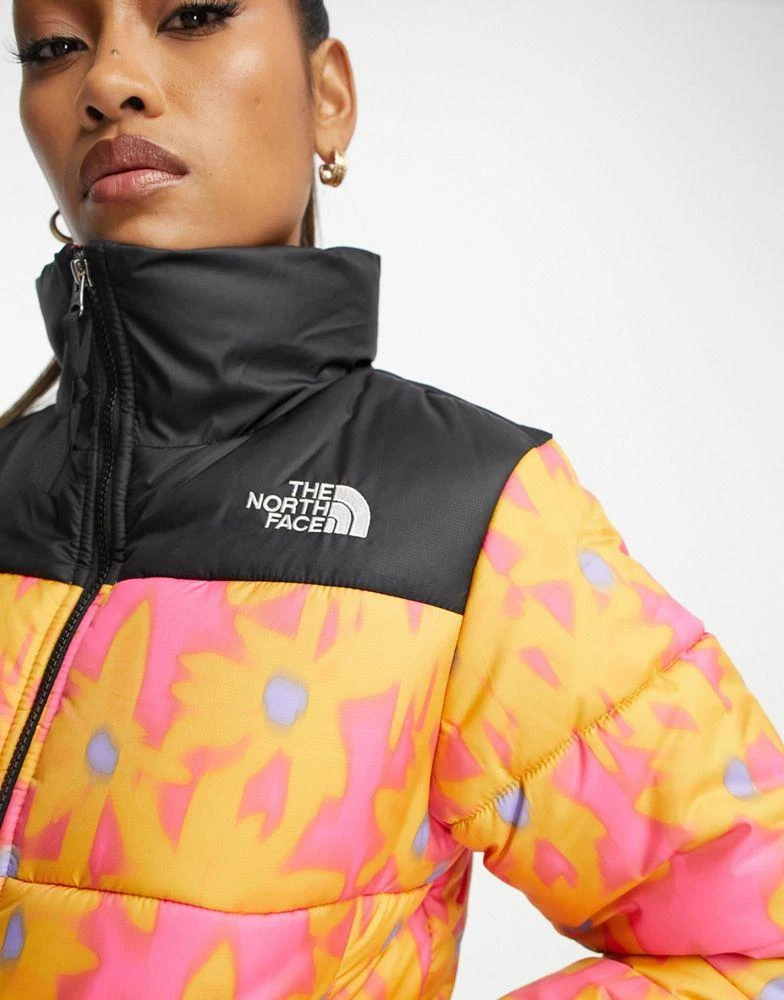 The North Face The North Face Saikuru cropped puffer in yellow flower print Exclusive at ASOS 3