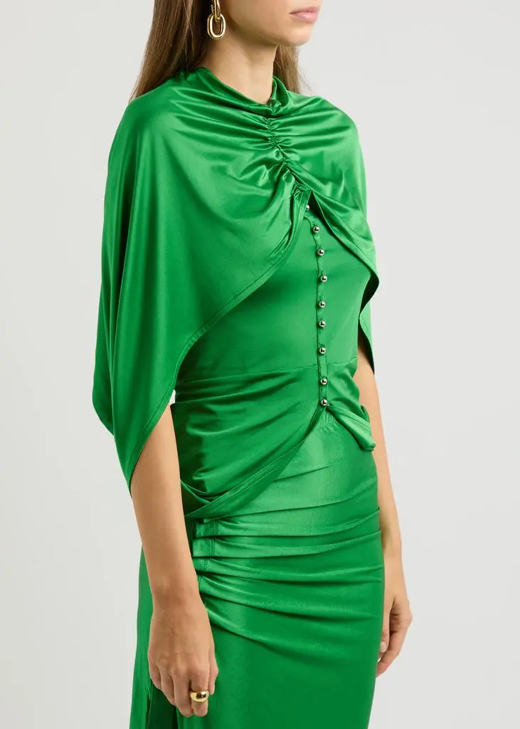 RABANNE Draped satin-jersey top 2