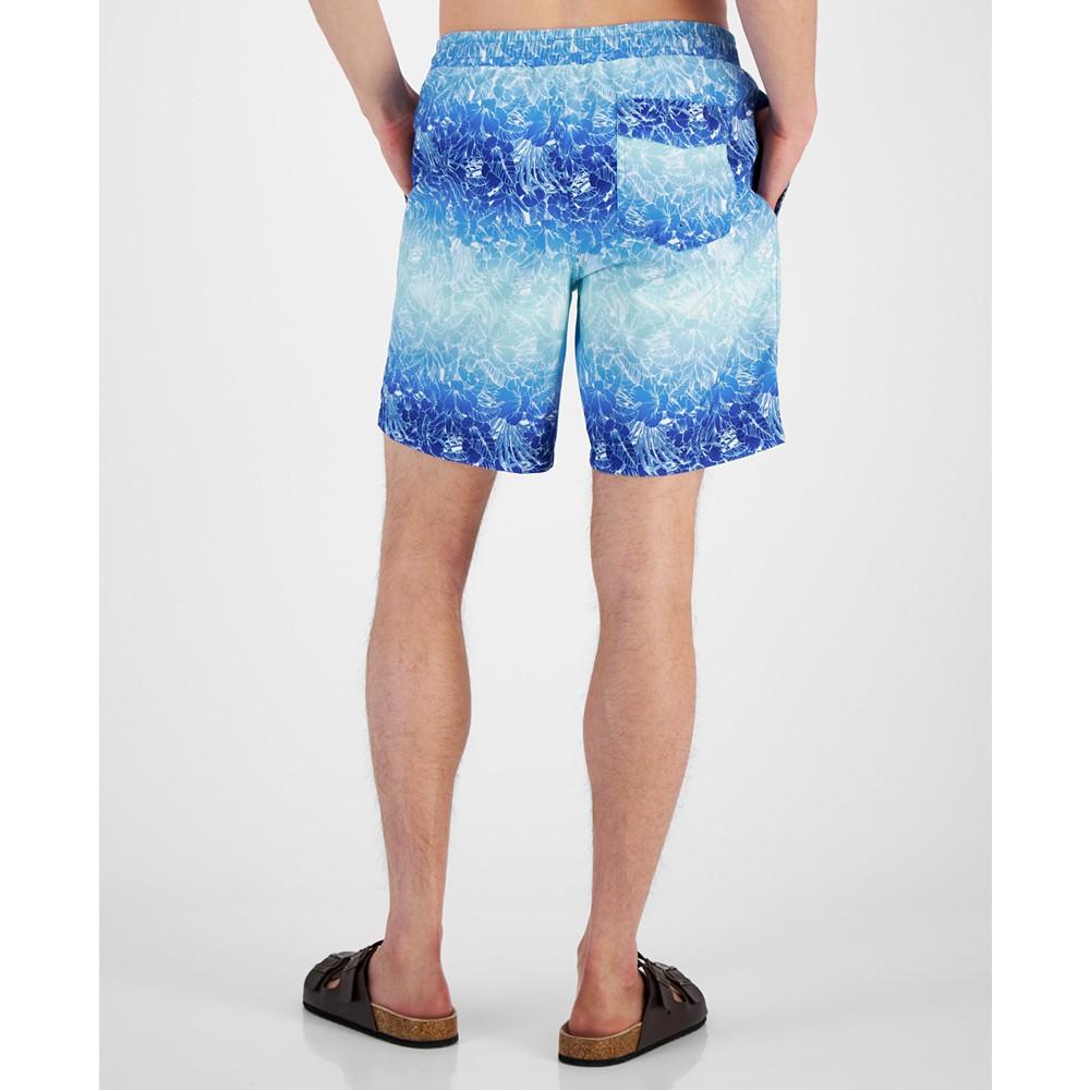 Club Room Men's Hibiscus Quick-Dry Floral 7" Swim Trunks, Created for Macy's