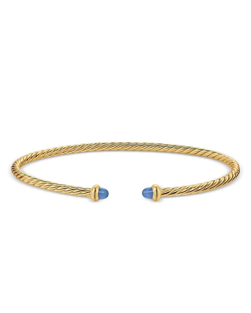David Yurman Micro Cablespira® Flex Bracelet in 18K Yellow Gold with Blue Sapphires, 2.6mm 3