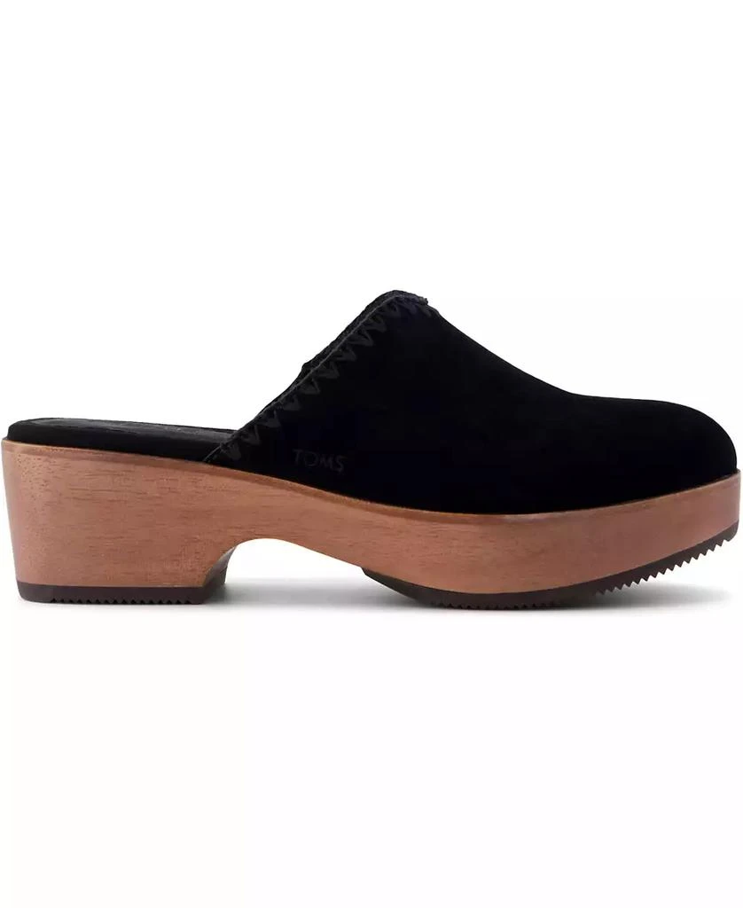 TOMS Women's Addison Suede Wood Mule Clog 6