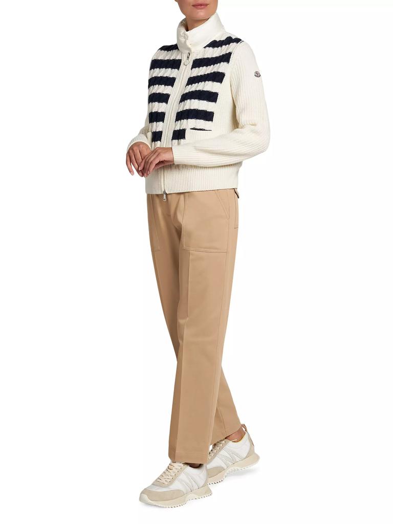 Moncler Striped Down Puffer Cardigan