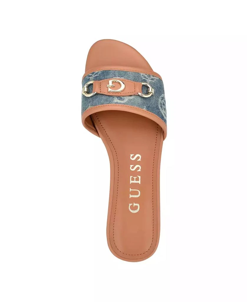 GUESS Women's Hammi One Band with Logo and Hardware Flat Sandals 8