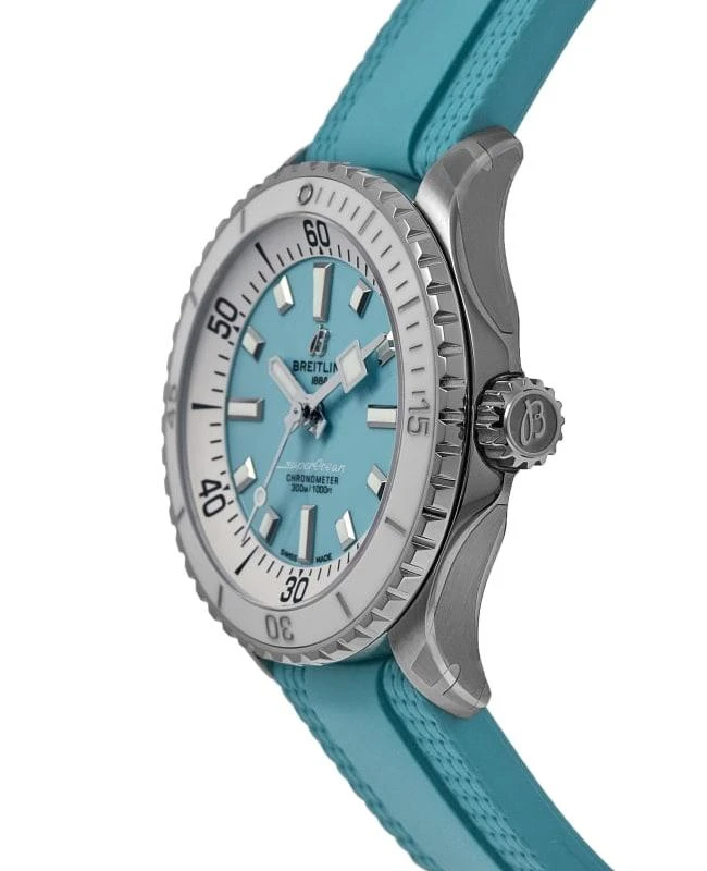 BREITLING Breitling Superocean Automatic 36 Turquoise Dial Rubber Strap Women's Watch A17377211C1S1 3
