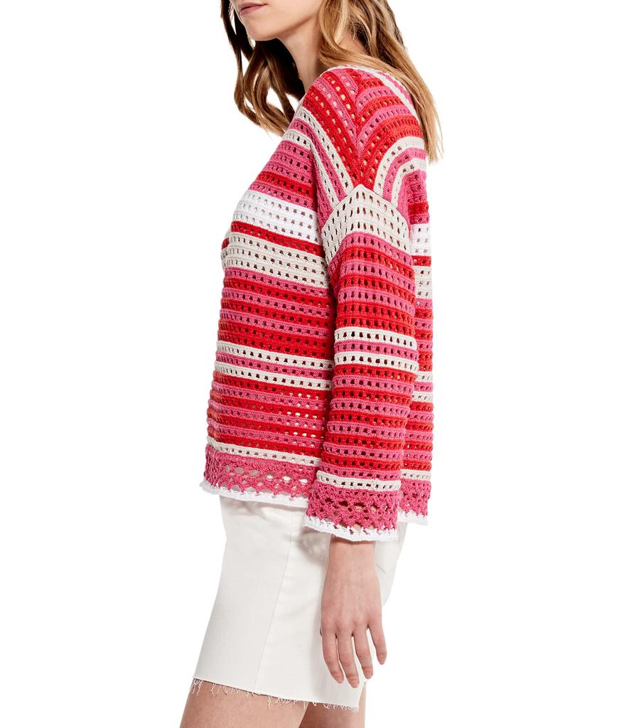 NIC+ZOE Petite Colorful Crochet Sweater
