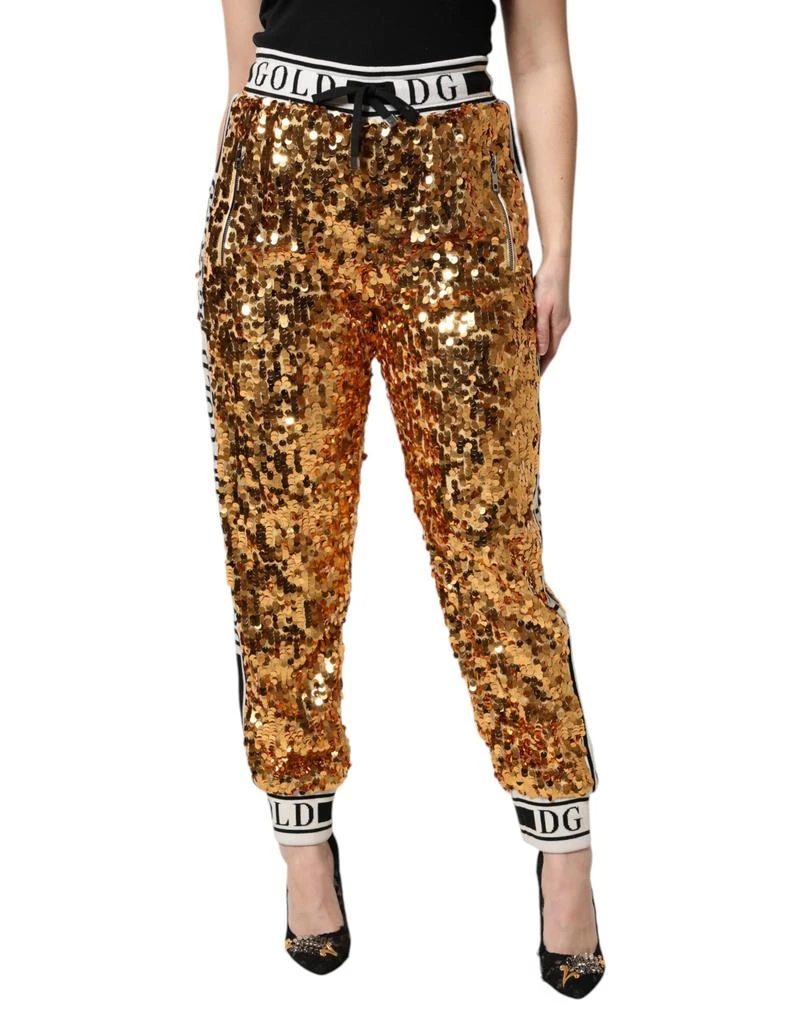 Dolce 
Gabbana Metallic DG Logo Sequined Jogger Women
s Pants