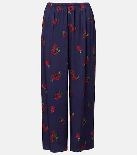 Khaite Mindy printed twill wide-leg pants 1