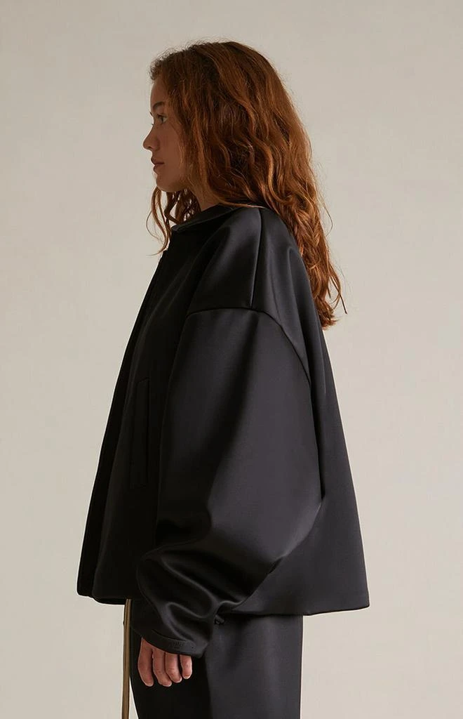 Essentials Women's Black Satin Bomber Jacket 3