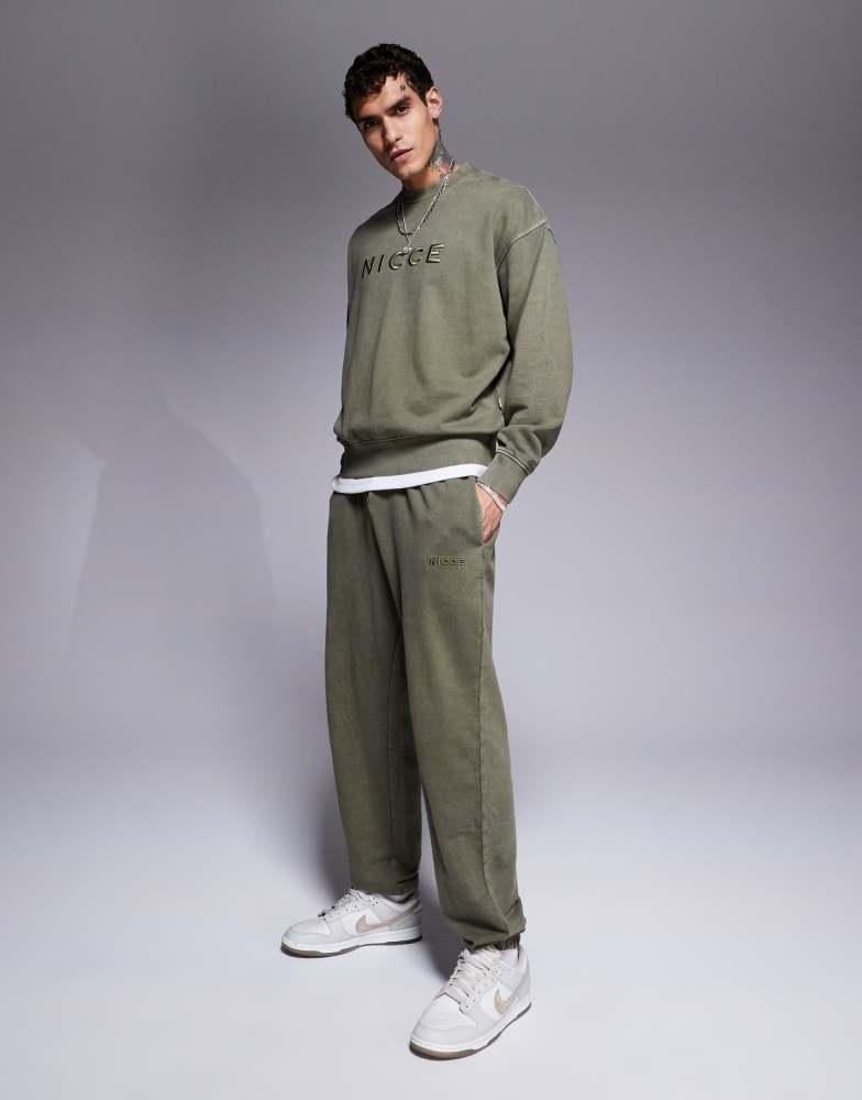 NICCE Nicce co-ord washed jogger in khaki
