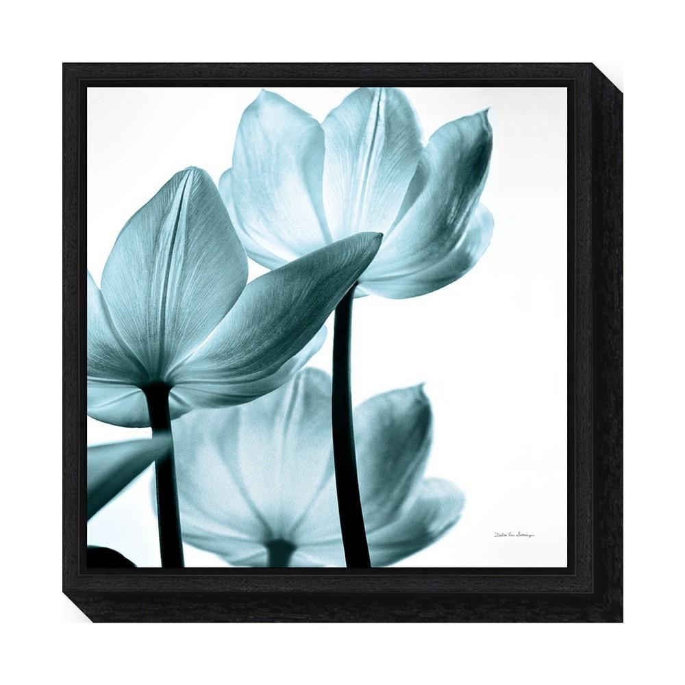 Amanti Art Translucent Tulips III Aqua by Debra Van Swearingen Canvas Framed Art