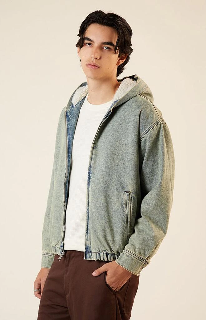 PacSun Light Indigo Hooded Denim Jacket 2