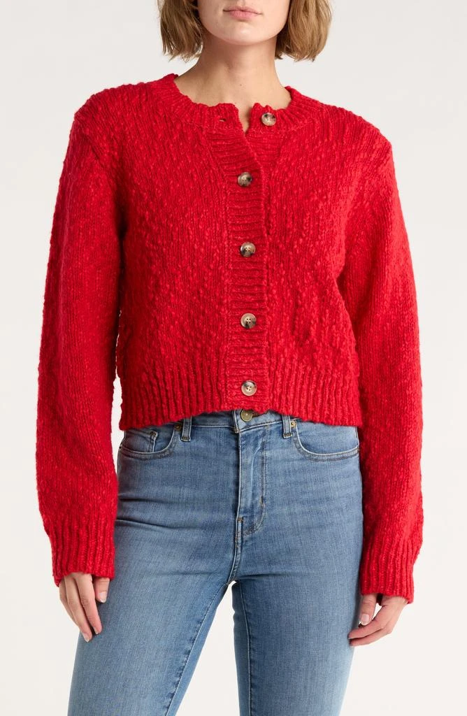 FRAME Button Front Wool Blend Crop Cardigan