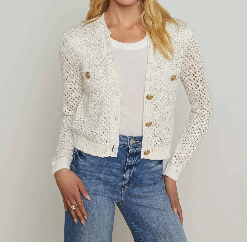 L'Agence L'Agence - Blanca Sequin Crop Cardigan 3