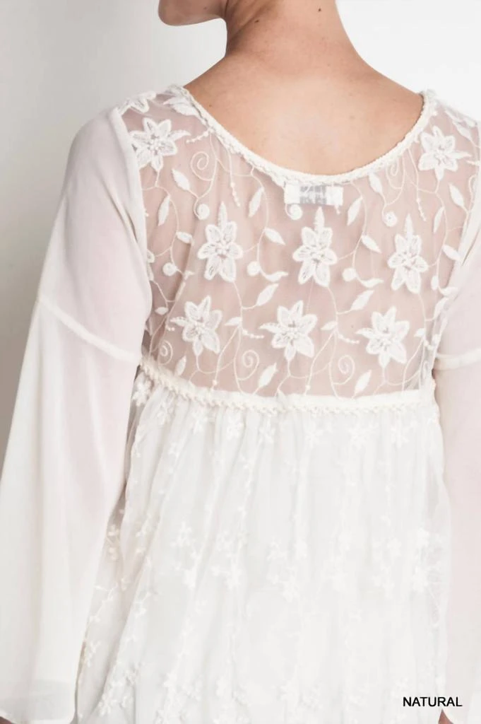 Umgee Umgee - Lace Baby Doll Tunic Dress - Natural - M