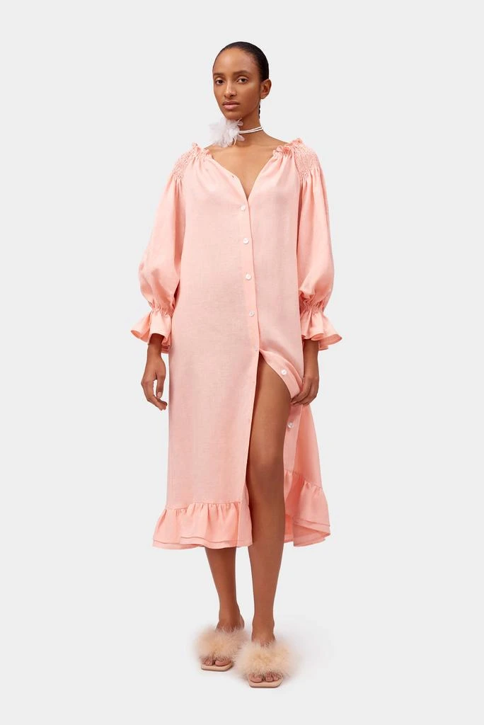 Sleeper Romantica loungewear dress in Rose Pink 4