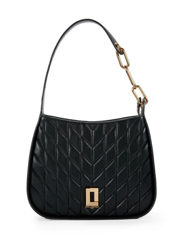 Karl Lagerfeld Paris Lafayette Quilted Leather Hobo Bag 1