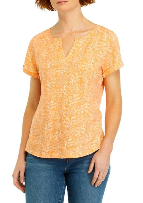 Wonderly Women
s Short Sleeve Cuffed Printed T-Shirt 1