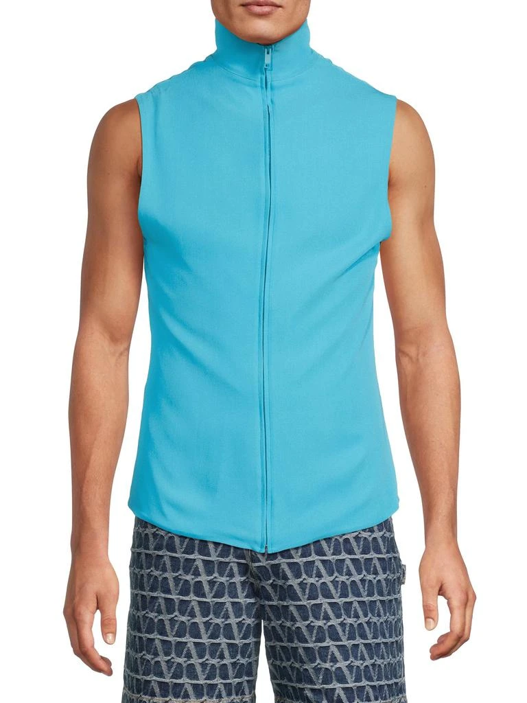 Mock Collar Silk Vest