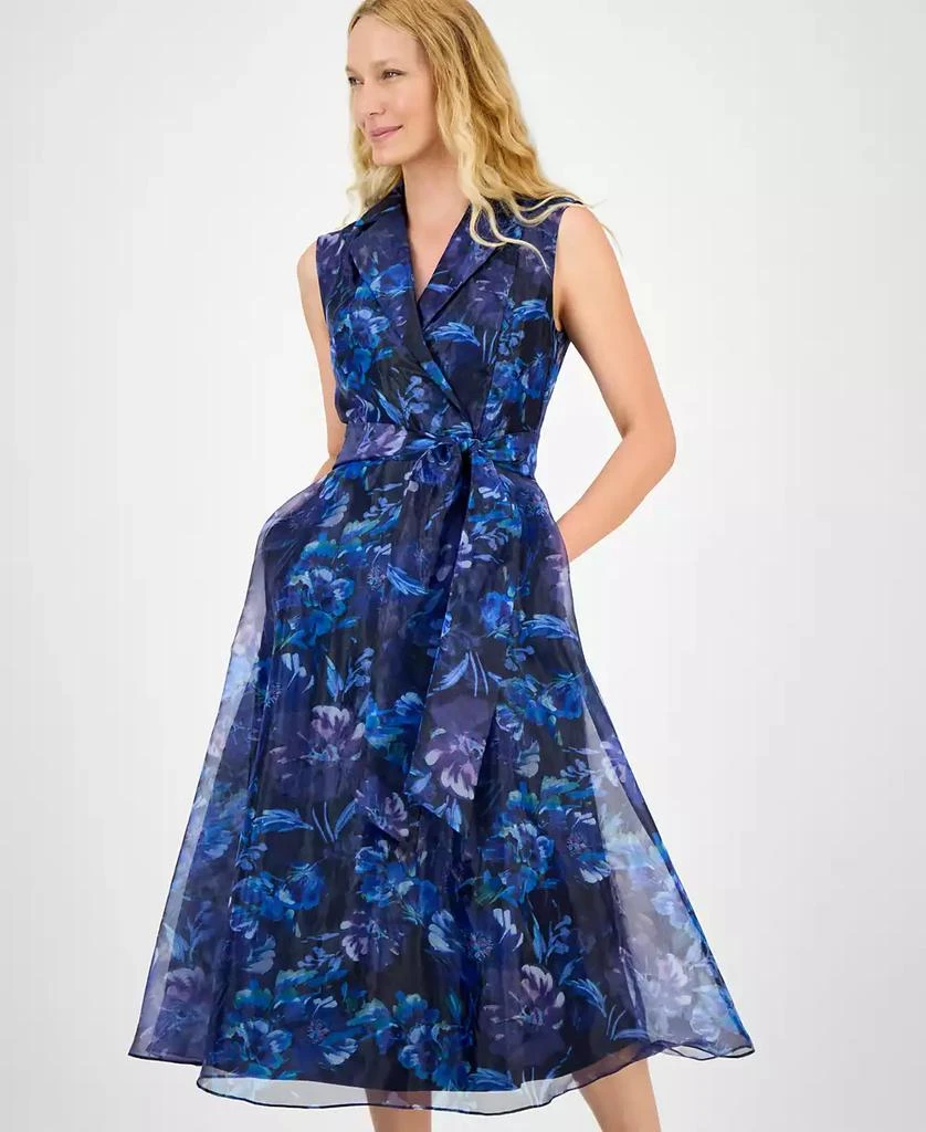 julia jordan Women's Printed Fit & Flare Tie-Waist Dress 3