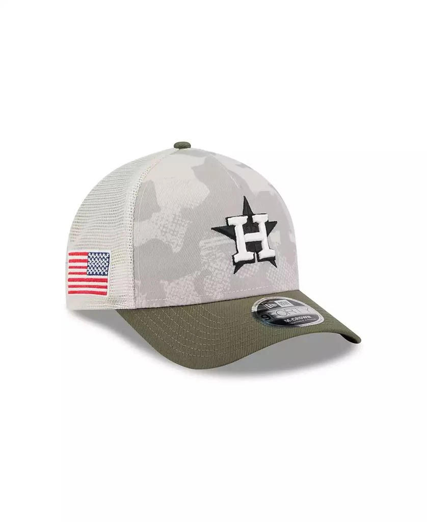 New Era Men's Light Beige/Olive Houston Astros 2025 Armed Forces Day 9FORTY M-Crown A-Frame Adjustable Hat 2