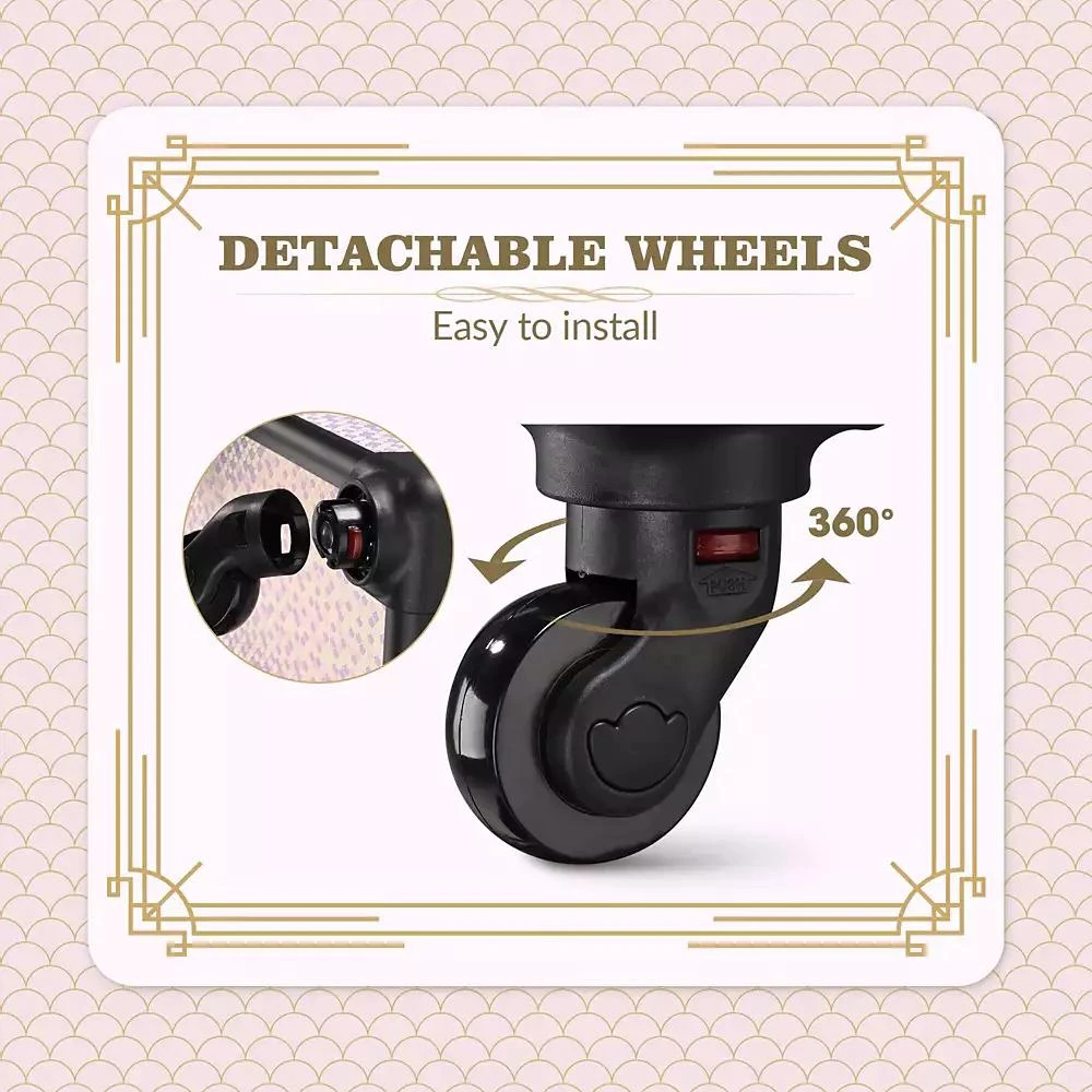 Byootique Cosmetology Case on Wheels Cosmetic Trolley Travel Art Deco Tyrian 6